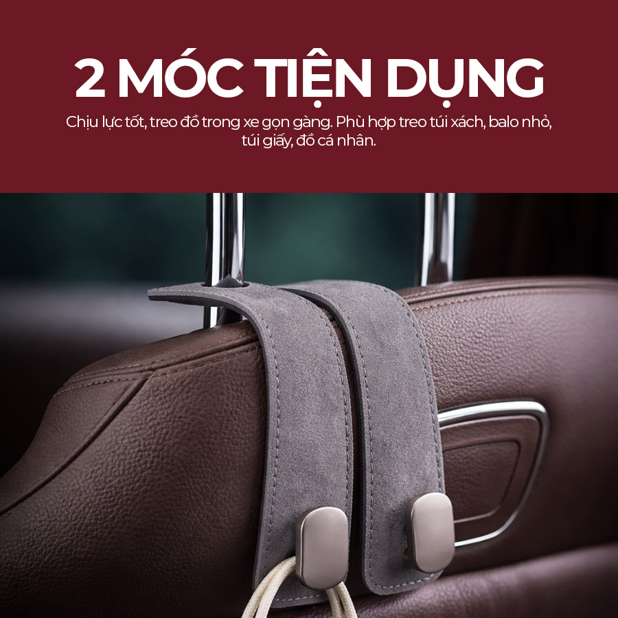 CIND BO-N021 (Xám) Móc treo đôi sau ghế (da)