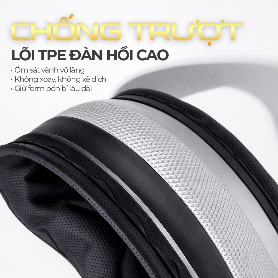 Bao vô lăng CIND  PU+TPE kiểu D Y019D size M đen