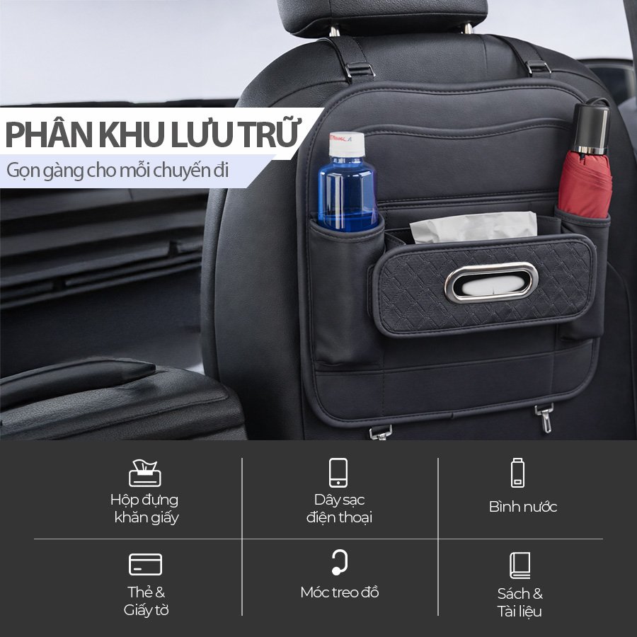 CIND CD-T011 (Đen) Túi đựng đồ size trung (kiểu gấp gọn)