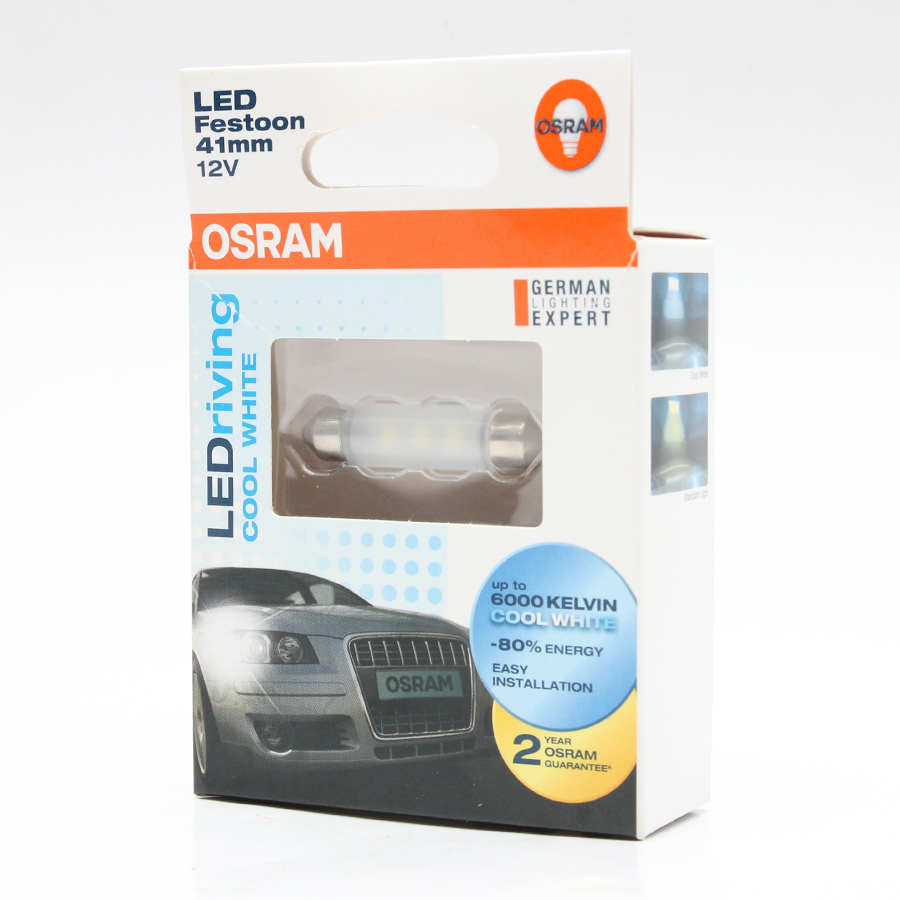 Bóng Led Cana Dài Standard Retrofit C5W 12V Màu Trắng Cool 6441CW Hiệu Osram