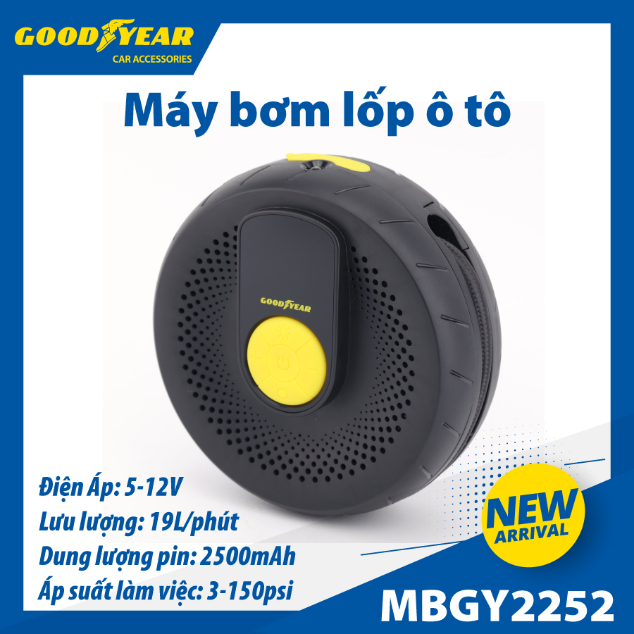 Máy bơm không dây GOODYEAR GY-2252 12V-60W, Áp suất xả tối đa : 150psi