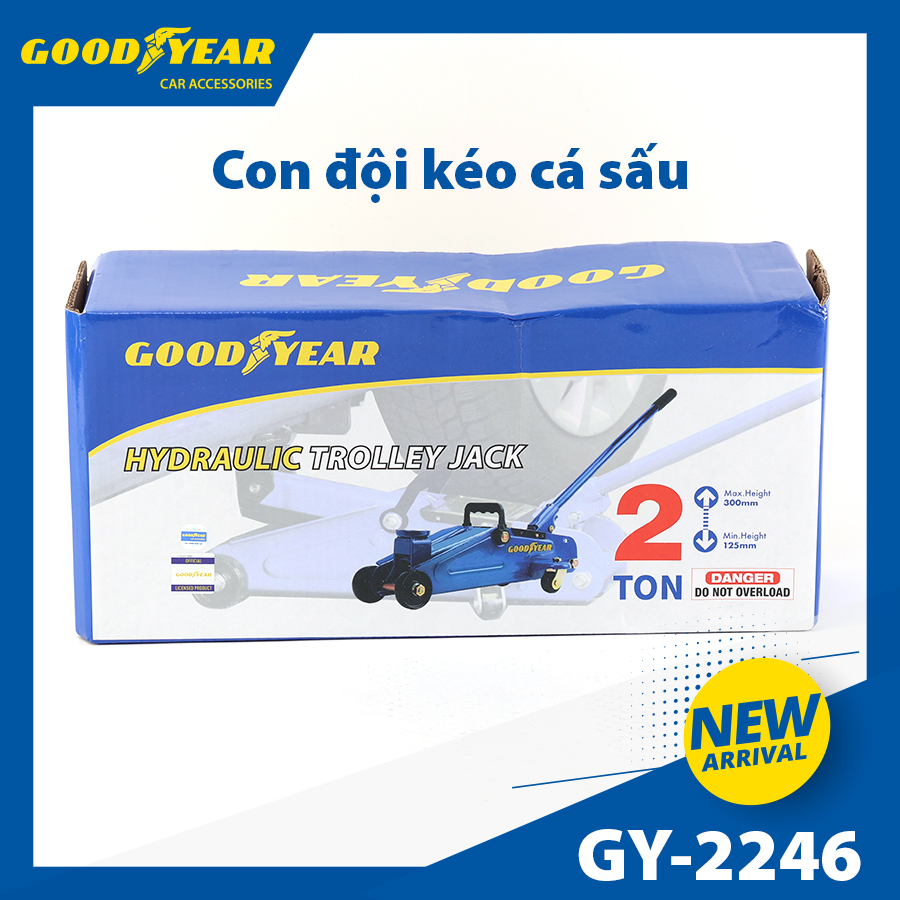 Con đội kéo cá sấu GOODYEAR GY-2246 2T có bánh xe kéo cao 125mm-300mm 卧顶