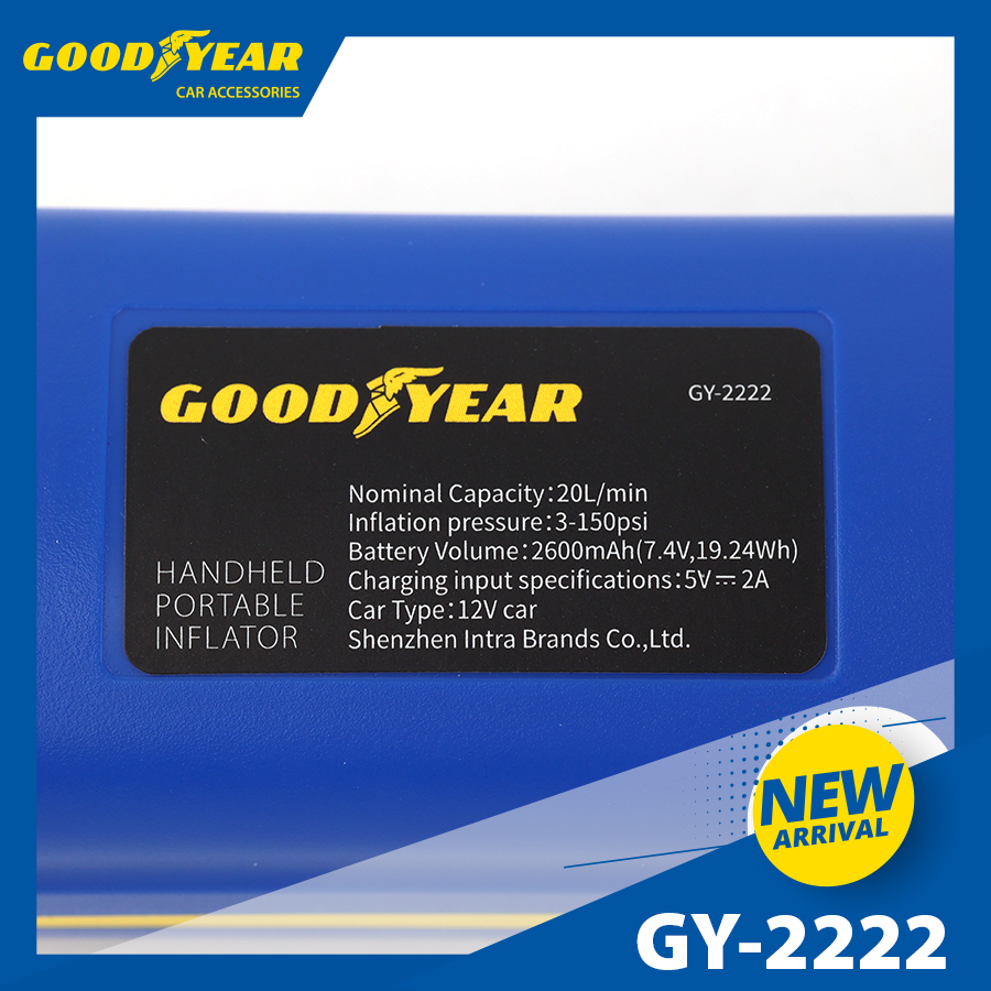 Máy bơm cầm tay không dây GOODYEAR GY-2222 2600mAh-150PSI-20L/min