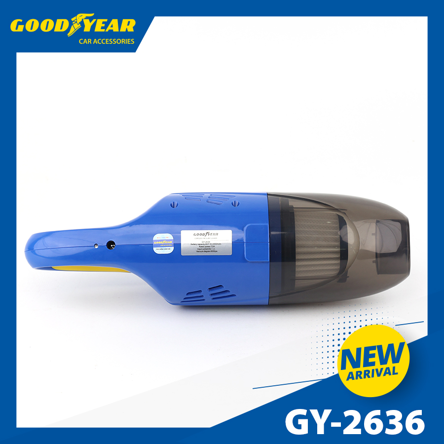 Máy hút bụi mini không dây GOODYEAR GY-2636 9V-76.8W - 6.1Kpa-2000mAh-cổng sạc USB