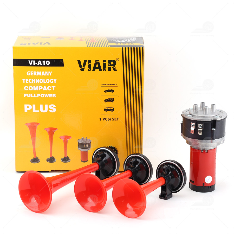 Kèn hơi 3 loa đỏ Viair (có rờ le) ( mô tơ E) VI-A10 24V