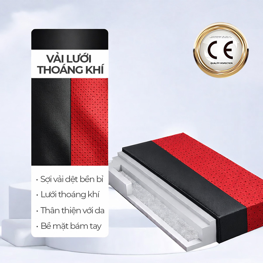 Bao vô lăng CIND PU+TPE E011 size M đen/đỏ