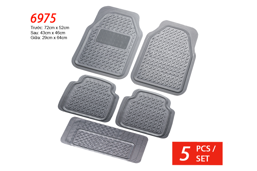 PLASTIC MAT PACKY PODA  6975-GREY 5PCS/1SET