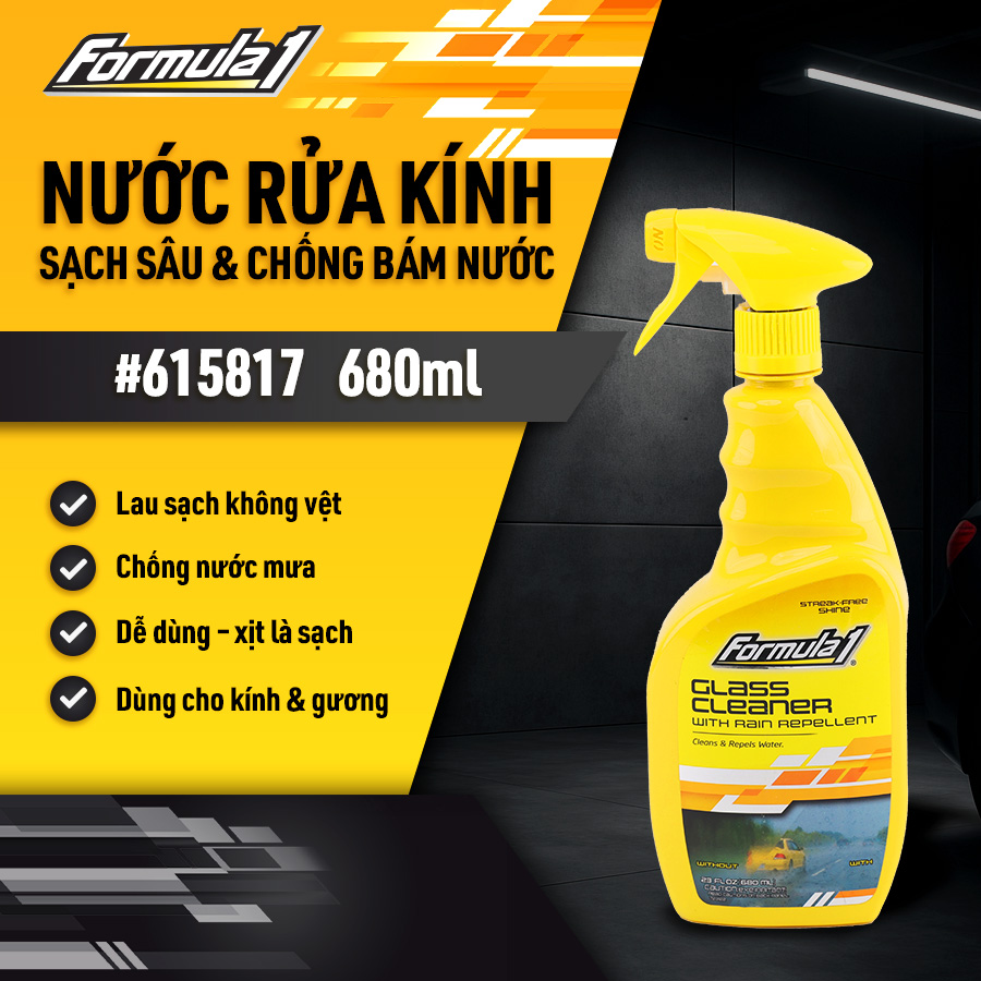 FORMULA 1 GLASS CLEANER  12/24 OZ.
