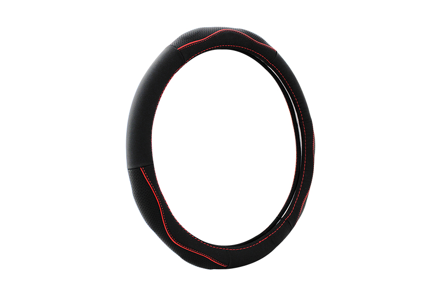 STEERING WHEEL COVER G306 SIZE L black/red