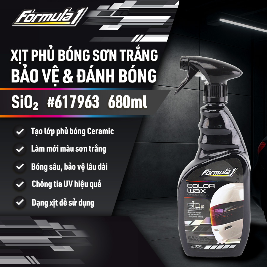 Đánh bóng sơn Ceramic dạng xịt màu trắng Formula 1 (680ml) # 617963