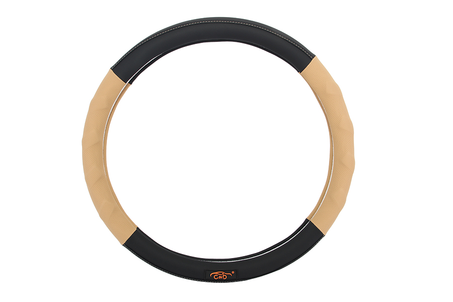 STEERING WHEEL COVER S049 Black/Beige