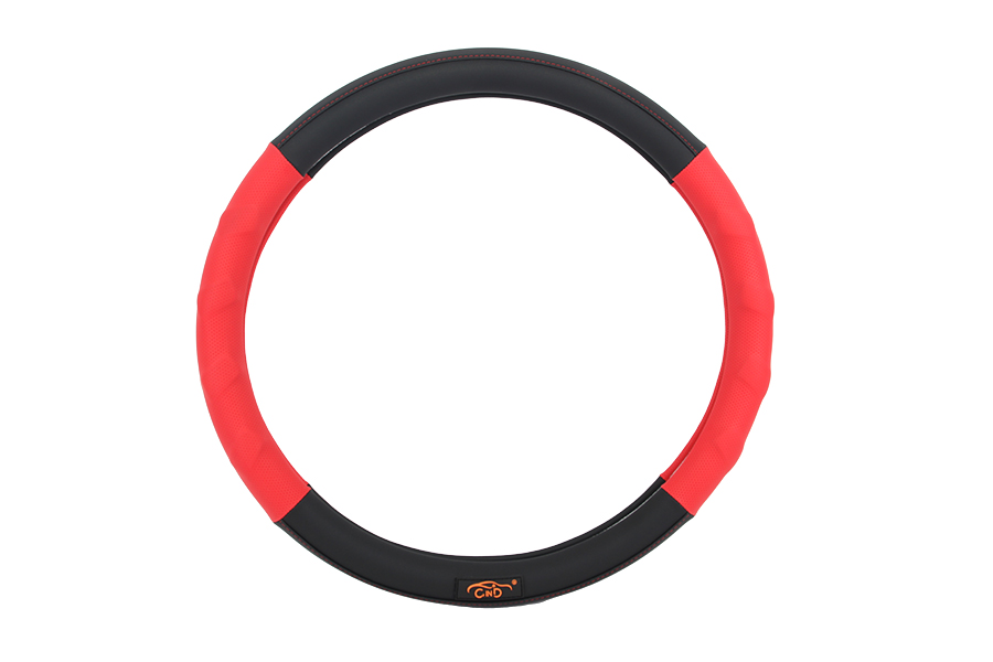 STEERING WHEEL COVER S049 Black/Red