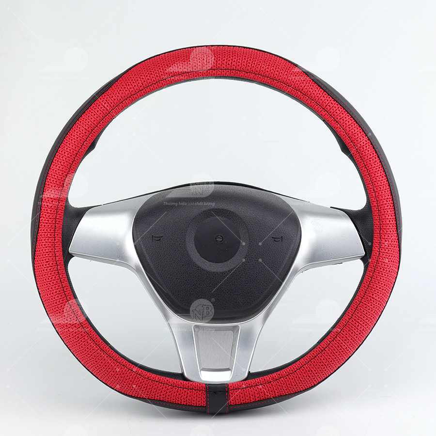 STEERING WHEEL COVER STYLE SIZE M CIND size M E011 đen/đỏ