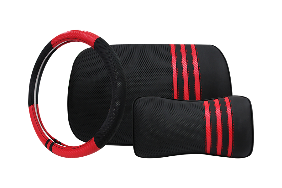 STEERING WHEEL COVER SET001 Red