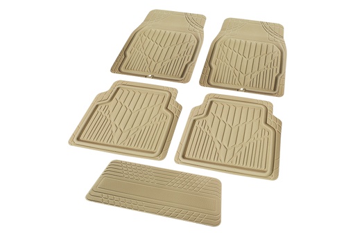 [TXF3DK2399K] Universal Fit Mat 666-5  2399 -2F3R (5PCS/1SET) TPR+XPE+Polyester (KAGU 666-5 Beige